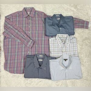 Peter Millar Red and Blue Casual Button Down Shirts Bundle Size XXL
